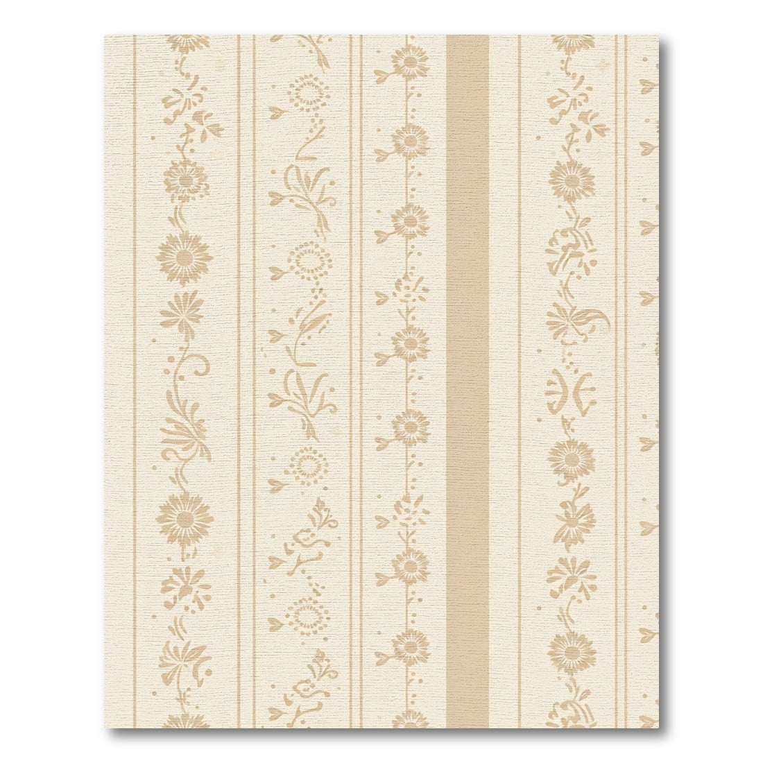 Soft Beige Vertical Floral Stripe Rug