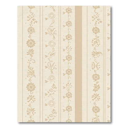 Soft Beige Vertical Floral Stripe Rug