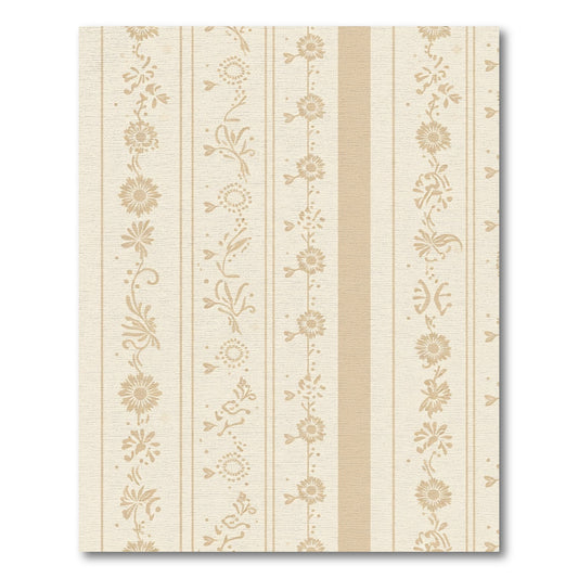 Soft Beige Vertical Floral Stripe Rug