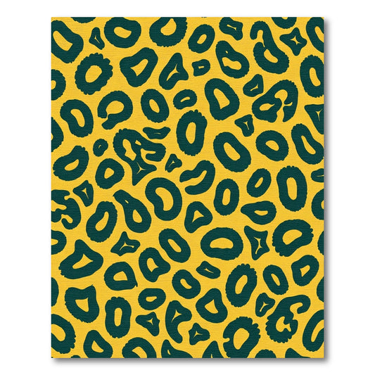 Bold Yellow Black Leopard Spots Rug
