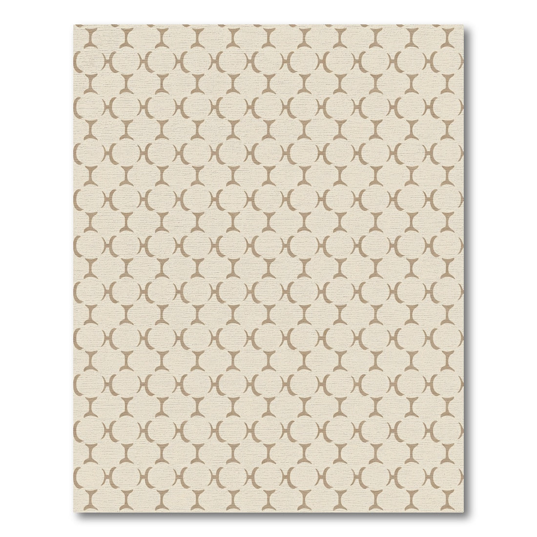Neutral Geometric Interlocking Circles Rug