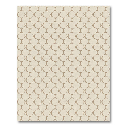 Neutral Geometric Interlocking Circles Rug
