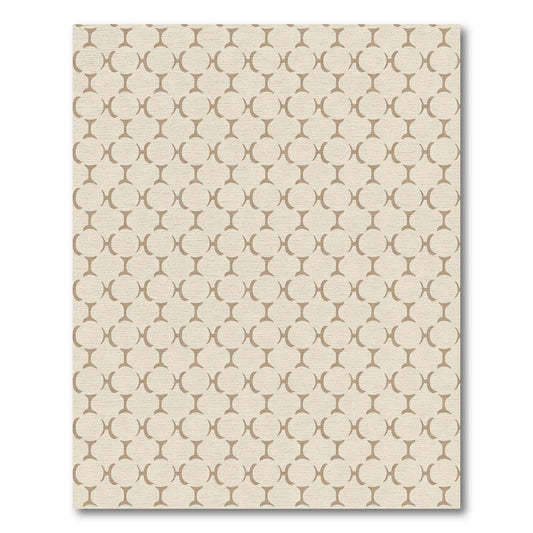 Neutral Geometric Interlocking Circles Rug