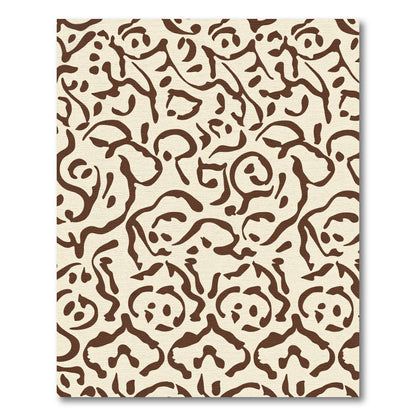 Cream Brown Organic Swirl Rug