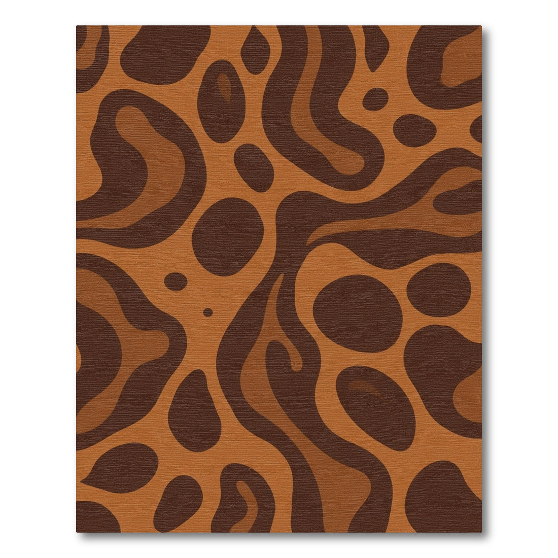 Warm Brown Abstract Organic Shapes Rug