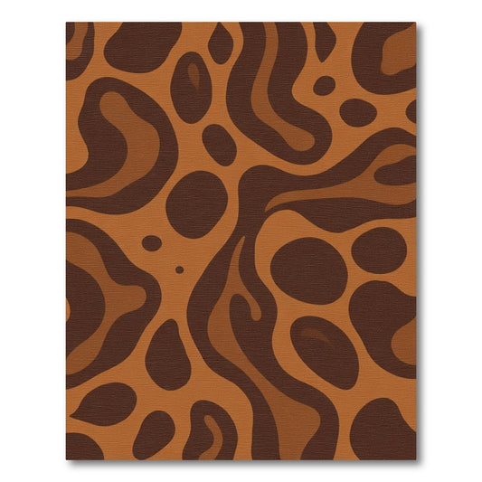 Warm Brown Abstract Organic Shapes Rug