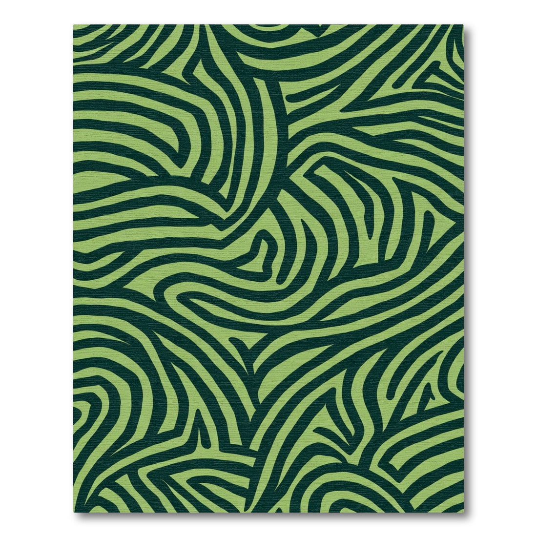 Lime Green Abstract Wavy Lines Rug
