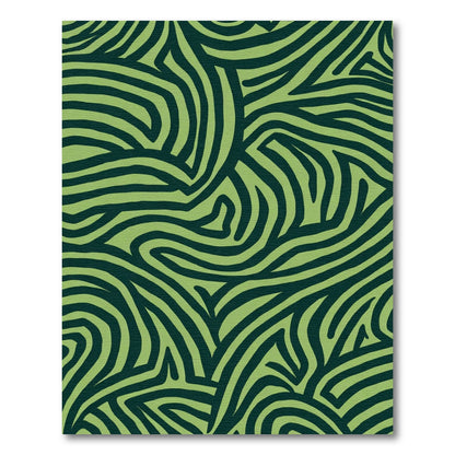 Lime Green Abstract Wavy Lines Rug