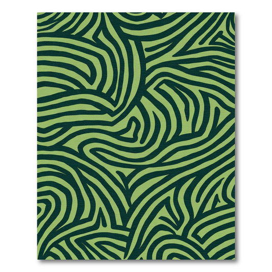 Lime Green Abstract Wavy Lines Rug