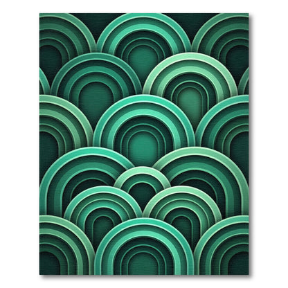 Rich Emerald Gradient Archway Rug
