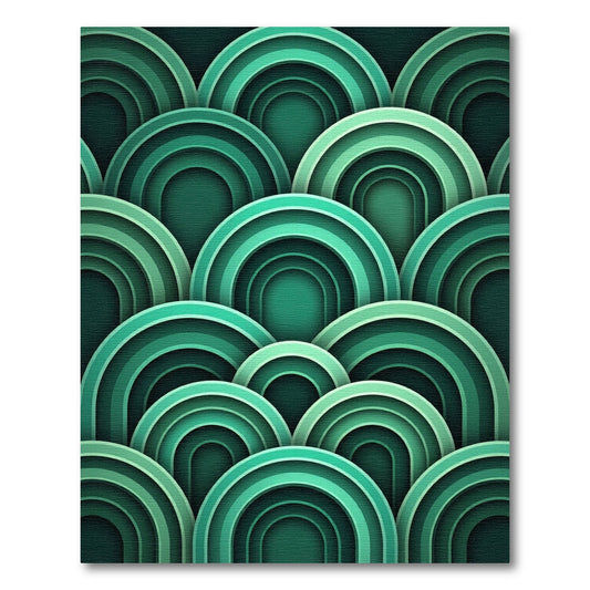 Rich Emerald Gradient Archway Rug