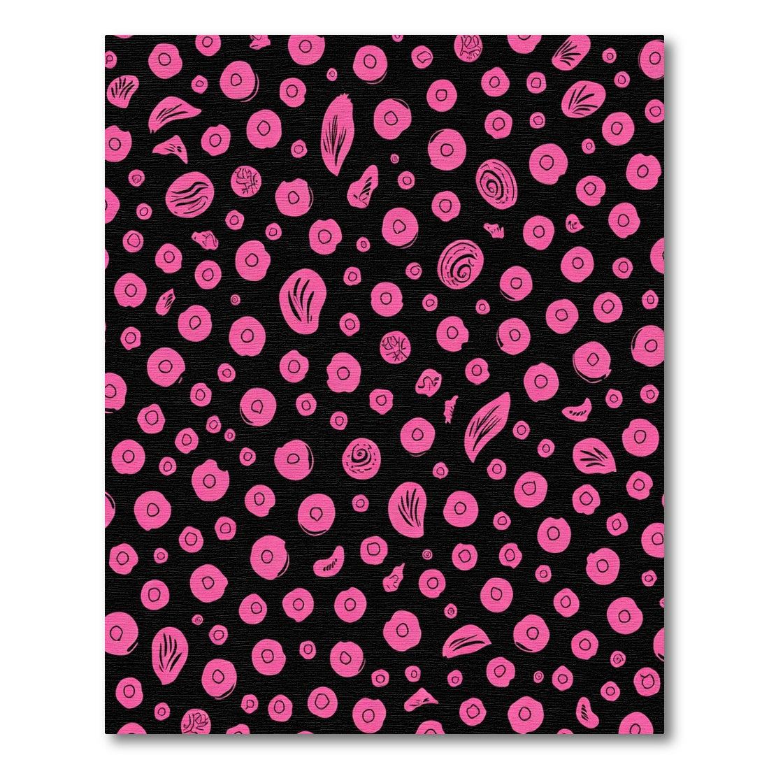 Vibrant Pink Circles Abstract Composition Rug