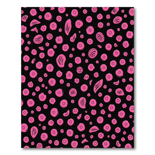 Vibrant Pink Circles Abstract Composition Rug