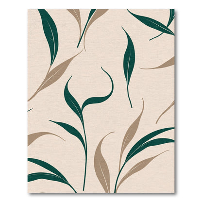 Tan And Teal Leaf Abstract Rug