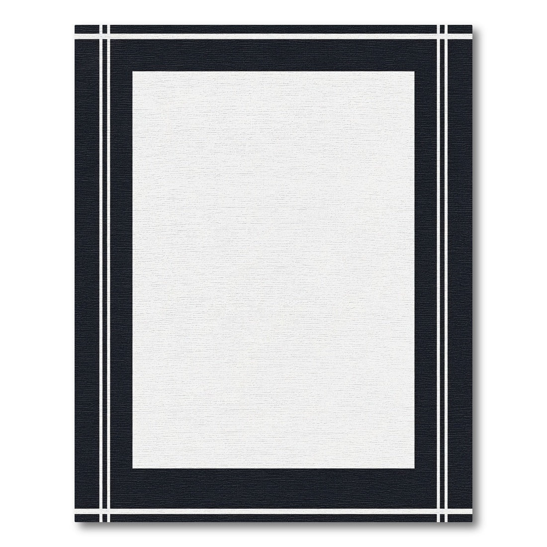 Minimalist Navy White Border Square Rug