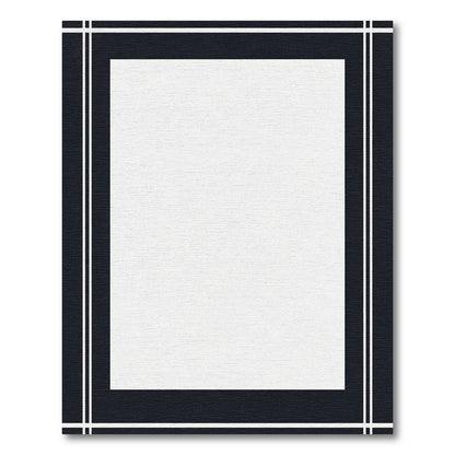 Minimalist Navy White Border Square Rug