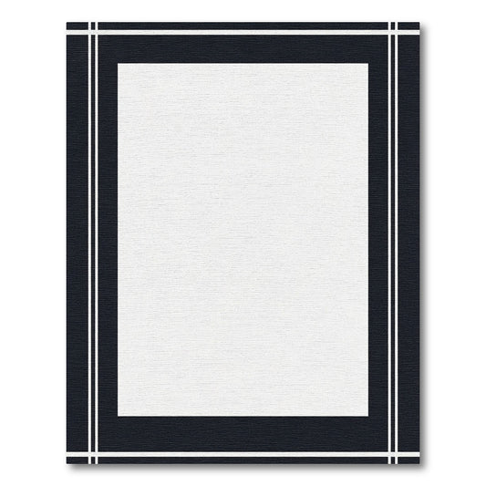 Minimalist Navy White Border Square Rug