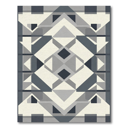 Geometric Light Cream Dark Gray Diamonds Rug