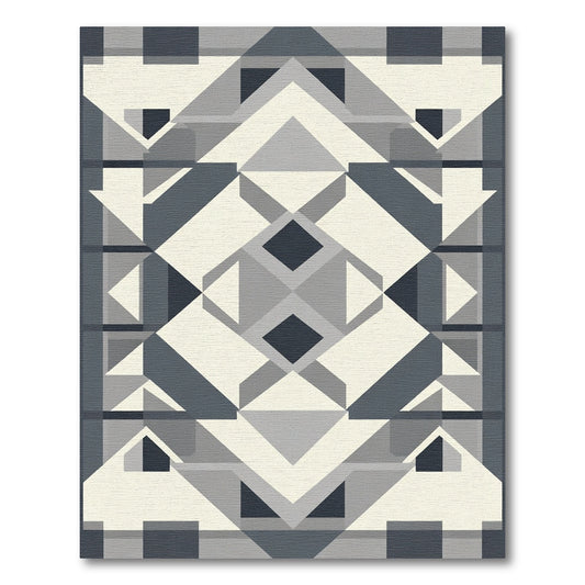 Geometric Light Cream Dark Gray Diamonds Rug