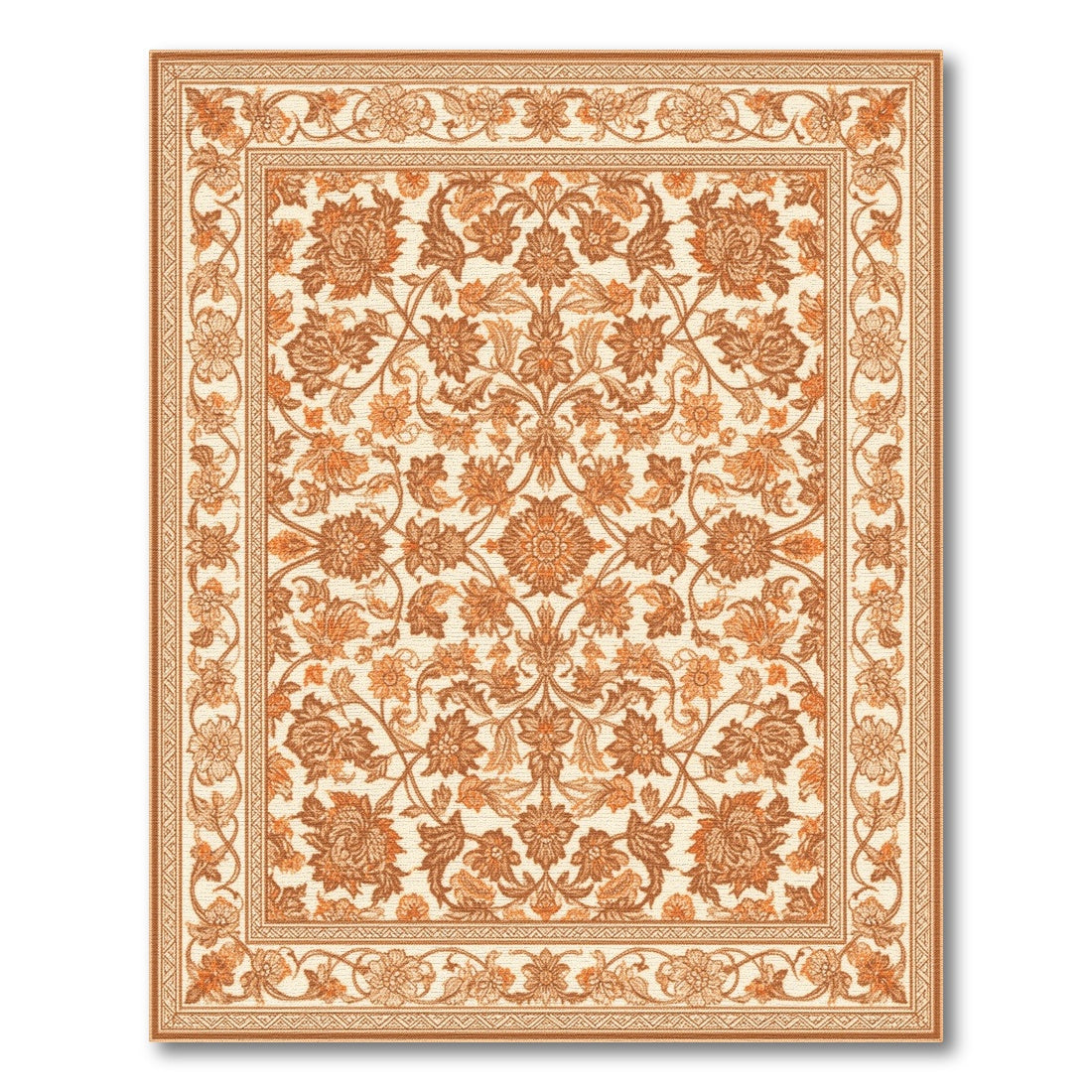 Vintage Brown Floral Area Rug