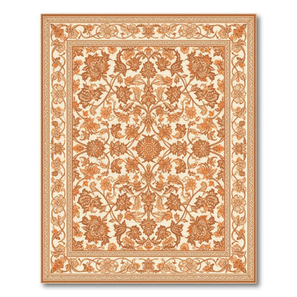 Vintage Brown Floral Area Rug