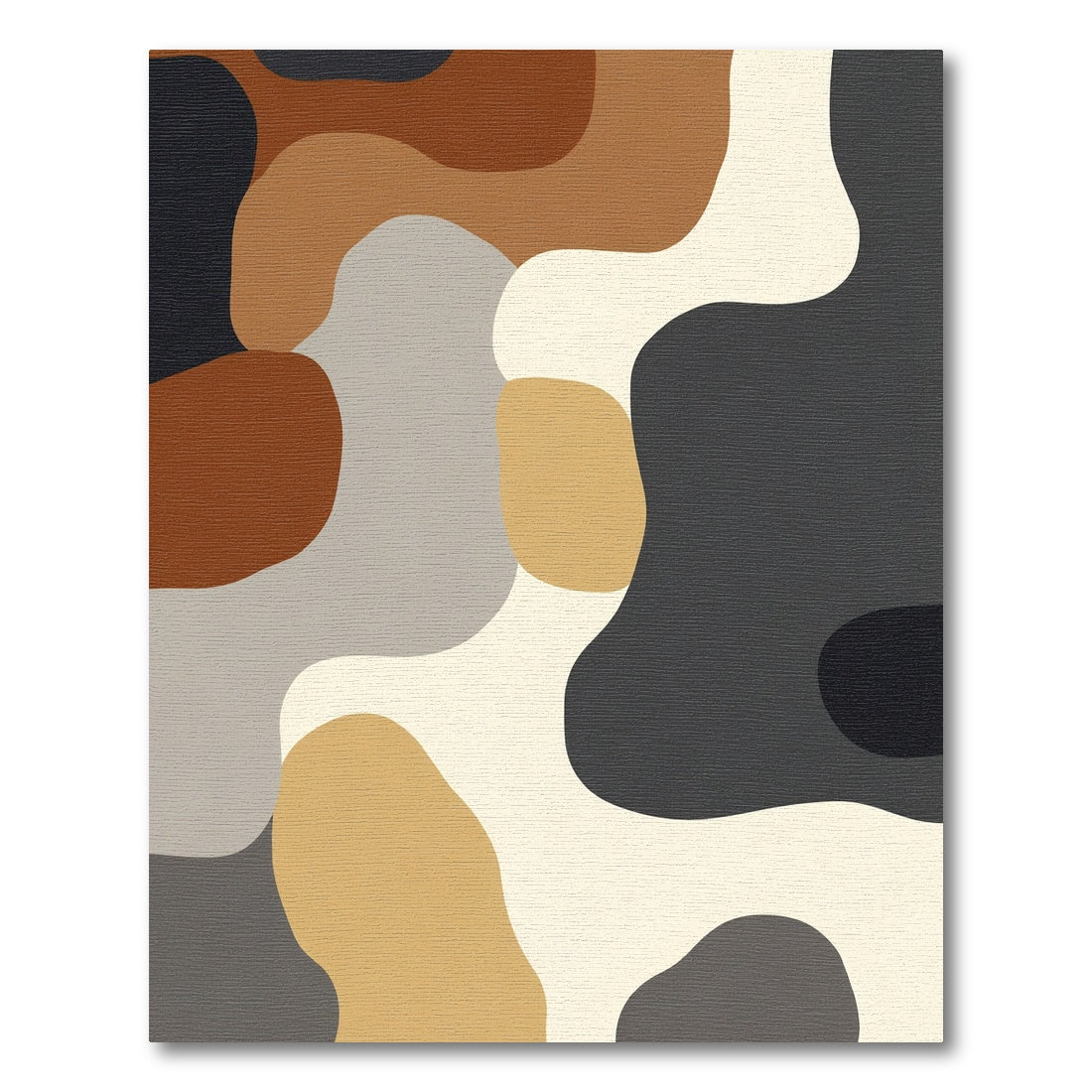 Abstract Earth Tone Amoeba Rug