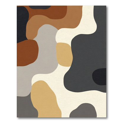 Abstract Earth Tone Amoeba Rug