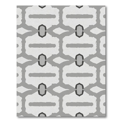 Monochrome Organic Grid Texture Rug