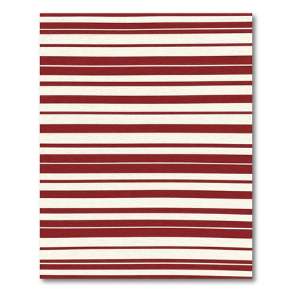 Classic Red White Stripe Rug