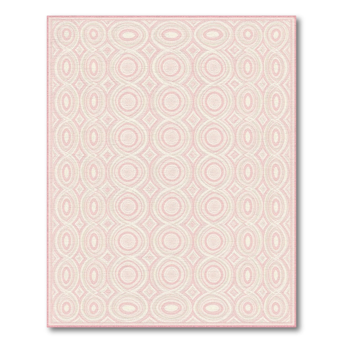 Pink Concentric Oval Area Rug