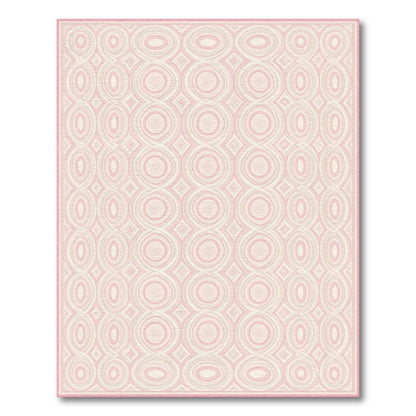 Pink Concentric Oval Area Rug