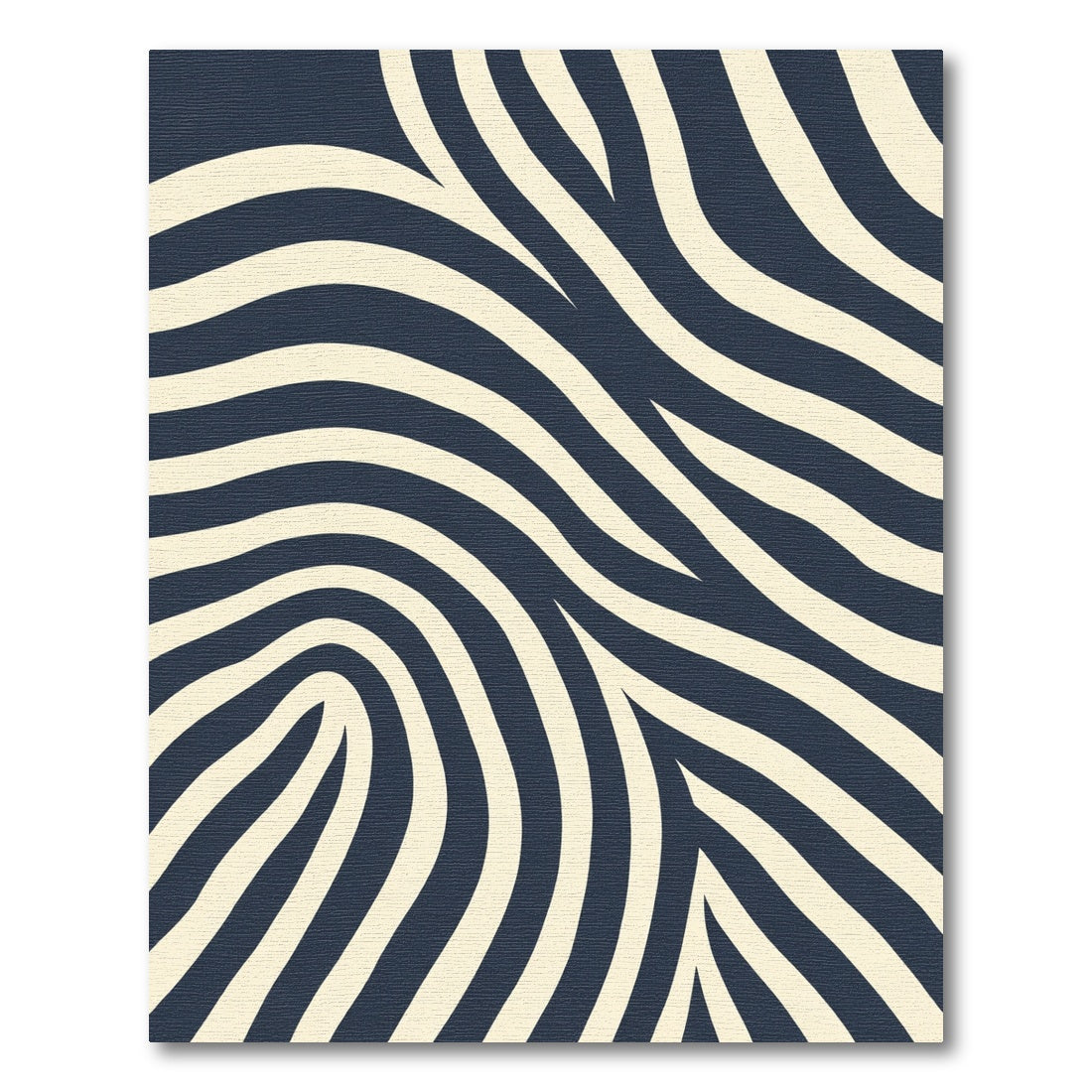 Dark Navy Cream Abstract Stripe Rug