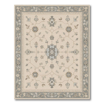 Blue Medallion Floral Persian Area Rug