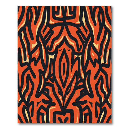 Bold Black Orange Abstract Lines Rug