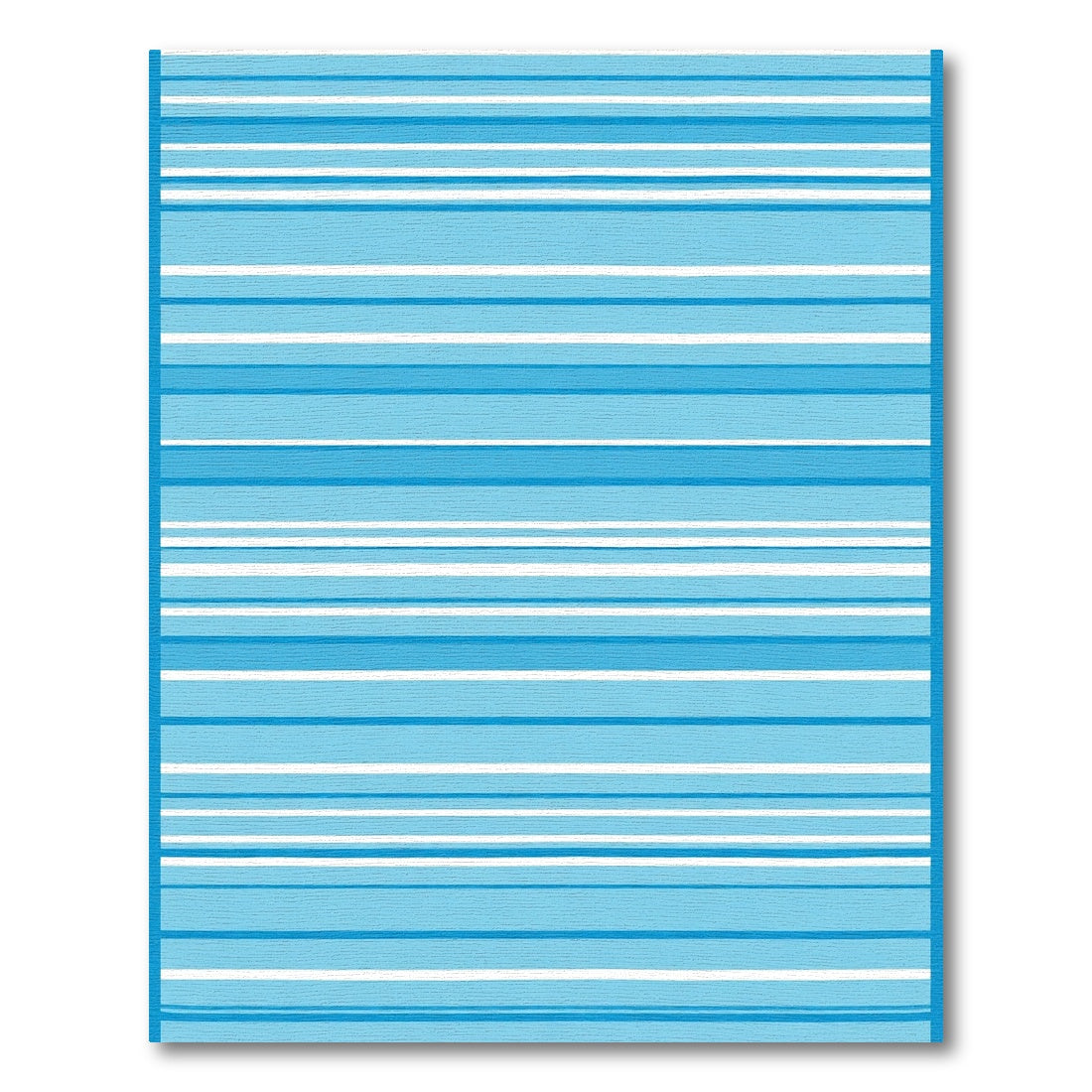 Coastal Blue White Summer Stripe Rug