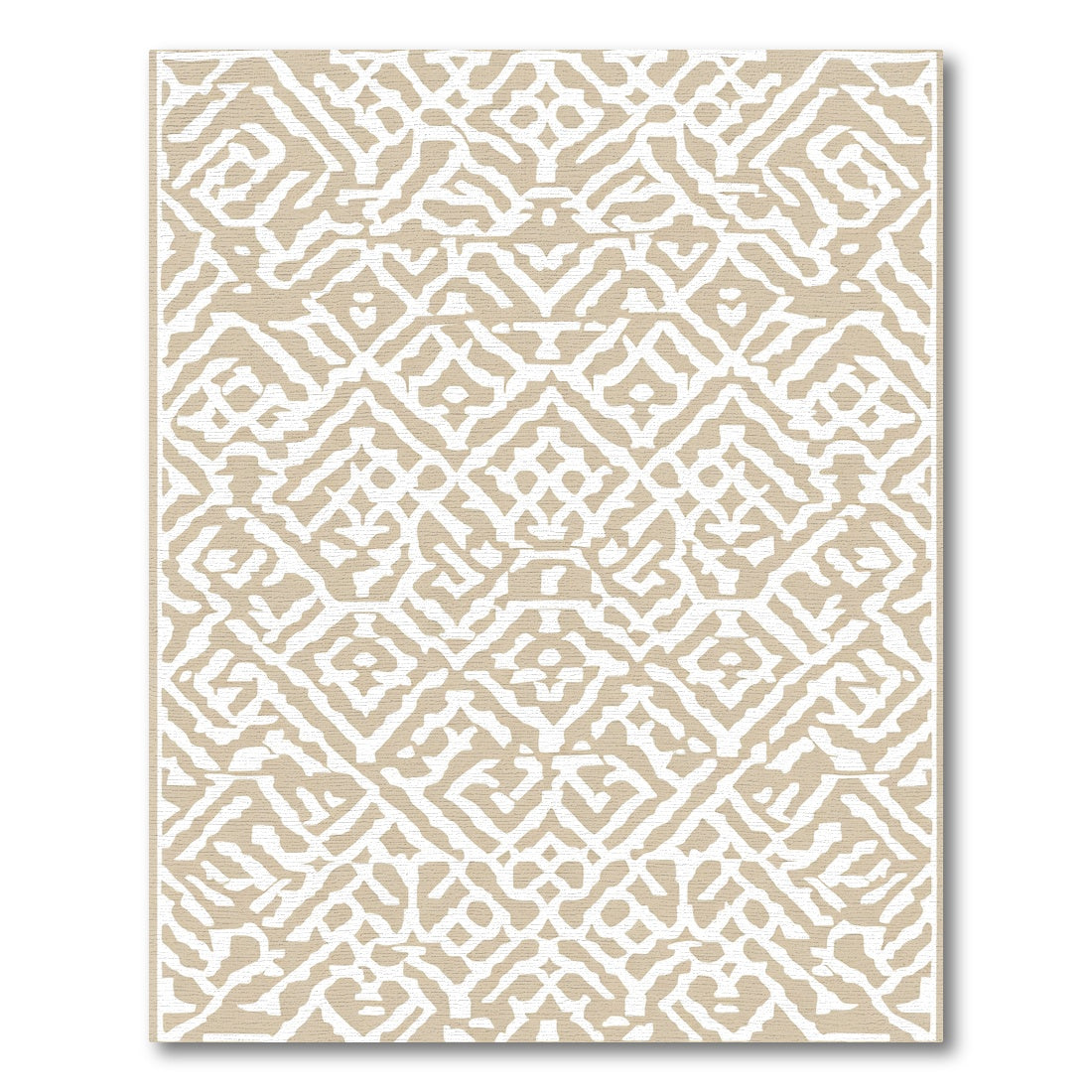 Rustic Tan Geometric Tribal Rug