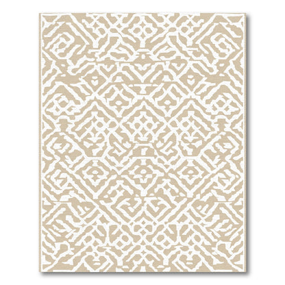 Rustic Tan Geometric Tribal Rug