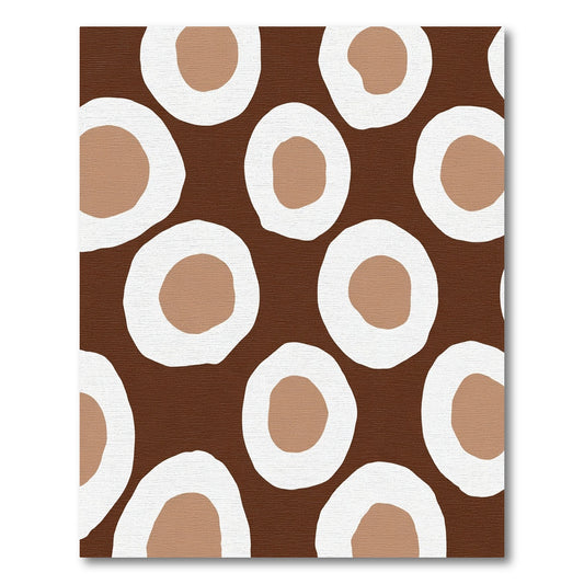 Brown White Tan Organic Circles Rug