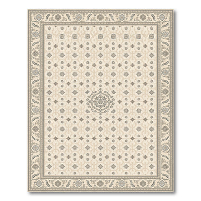 Beige and Neutral Beige Neutral Persian Medallion Area Rug