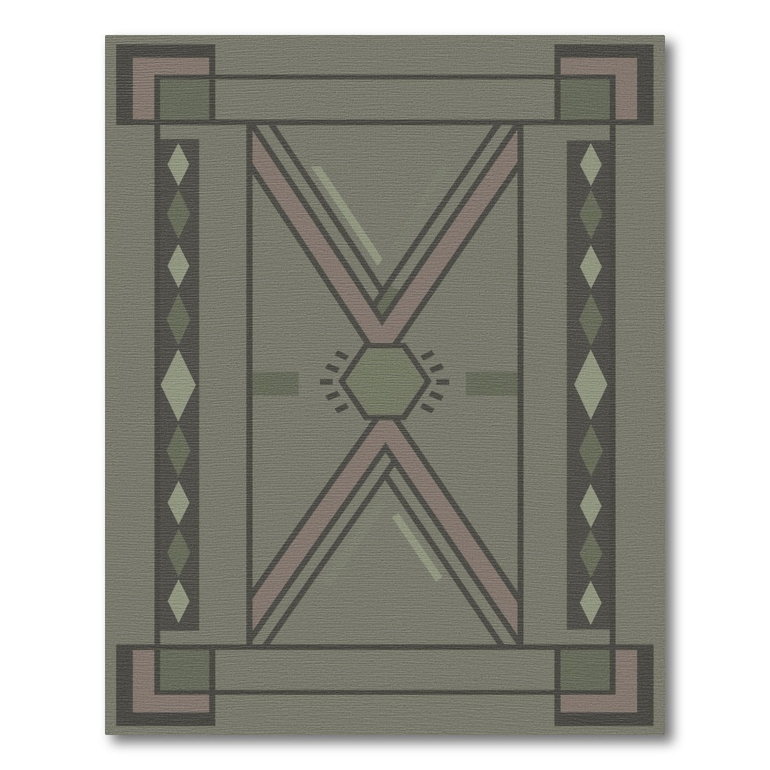 Geometric Green Hexagon Area Rug