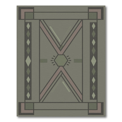 Geometric Green Hexagon Area Rug