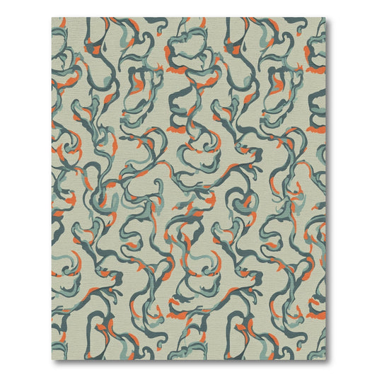Earthy Swirl Abstract Color Splash Rug