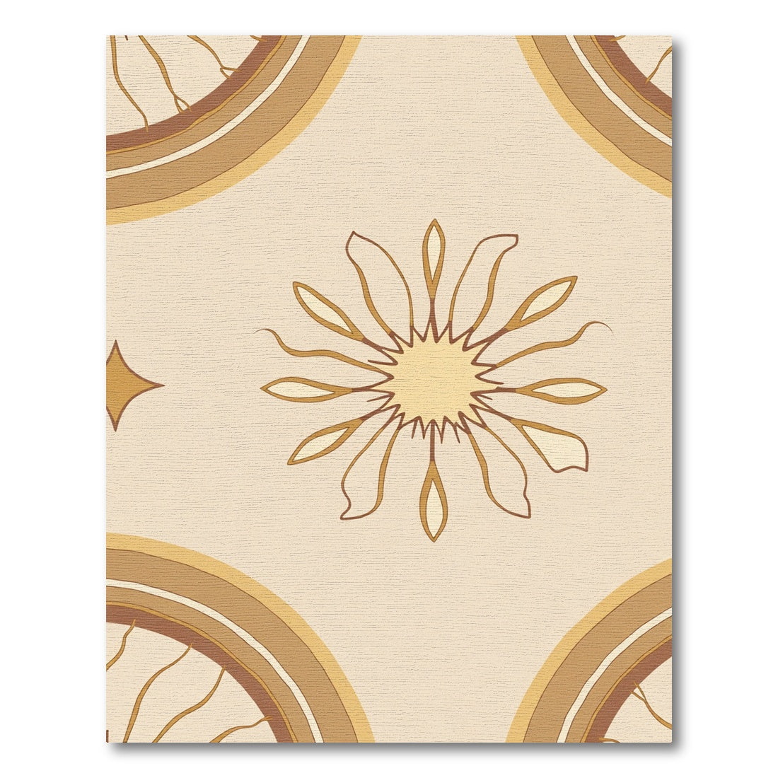Retro Geometric Sunburst Arch Rug