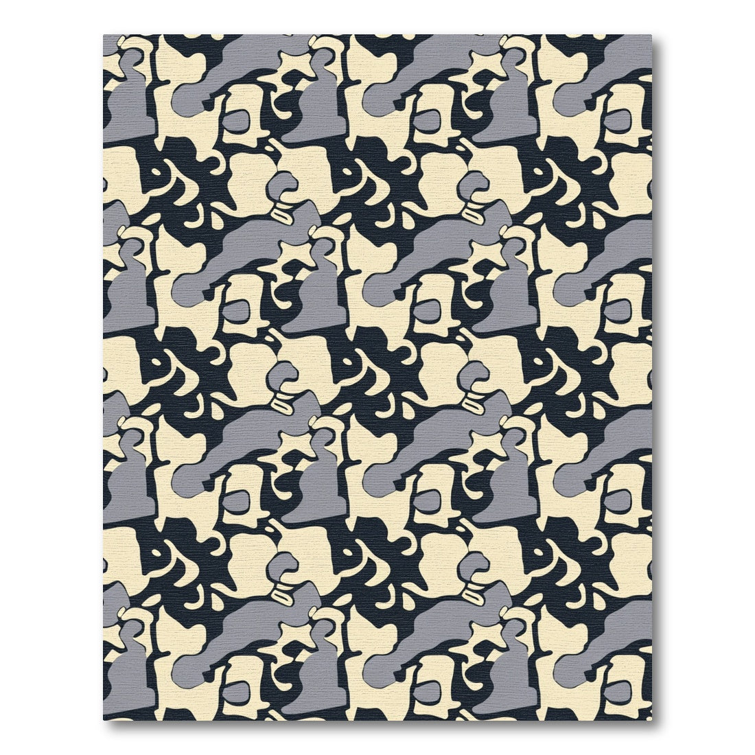 Abstract Gray Beige Camouflage Blocks Rug