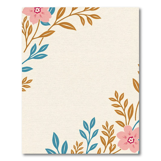 Pink Floral Botanical Garden Rug