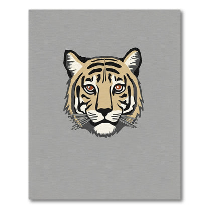 Bold Tiger Face Gold Eyes Rug