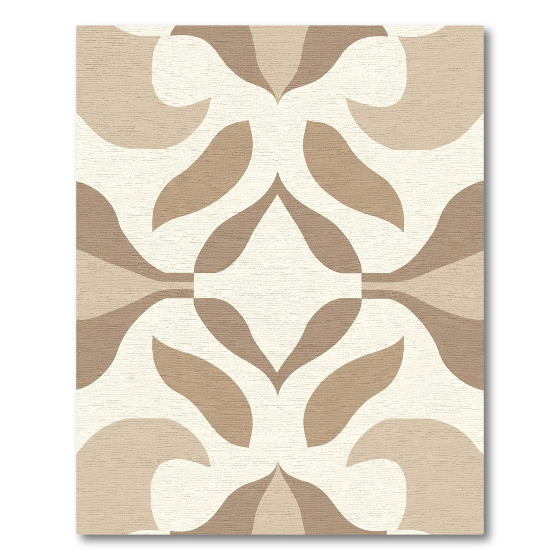Neutral Curved Petal Mid Century Rug