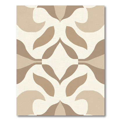 Neutral Curved Petal Mid Century Rug