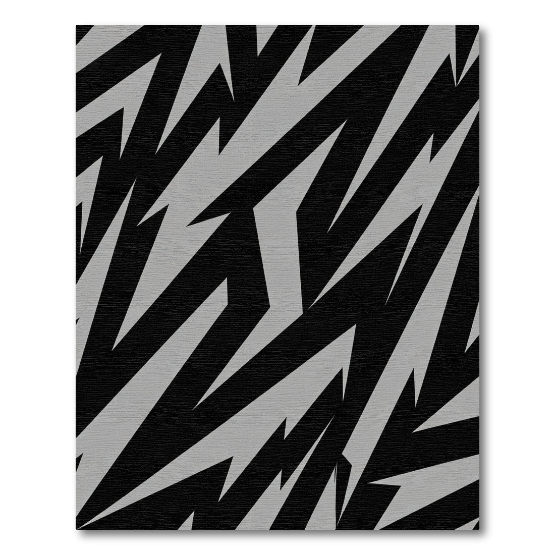 Jagged Black Light Grey Abstract Rug