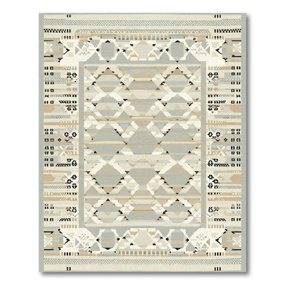 Geometric Ivory Tonal Medallion Rug